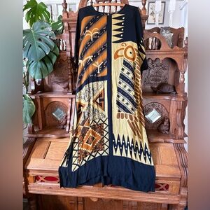 Bellini Black Vintage Boho Aztec Dress Size Medium